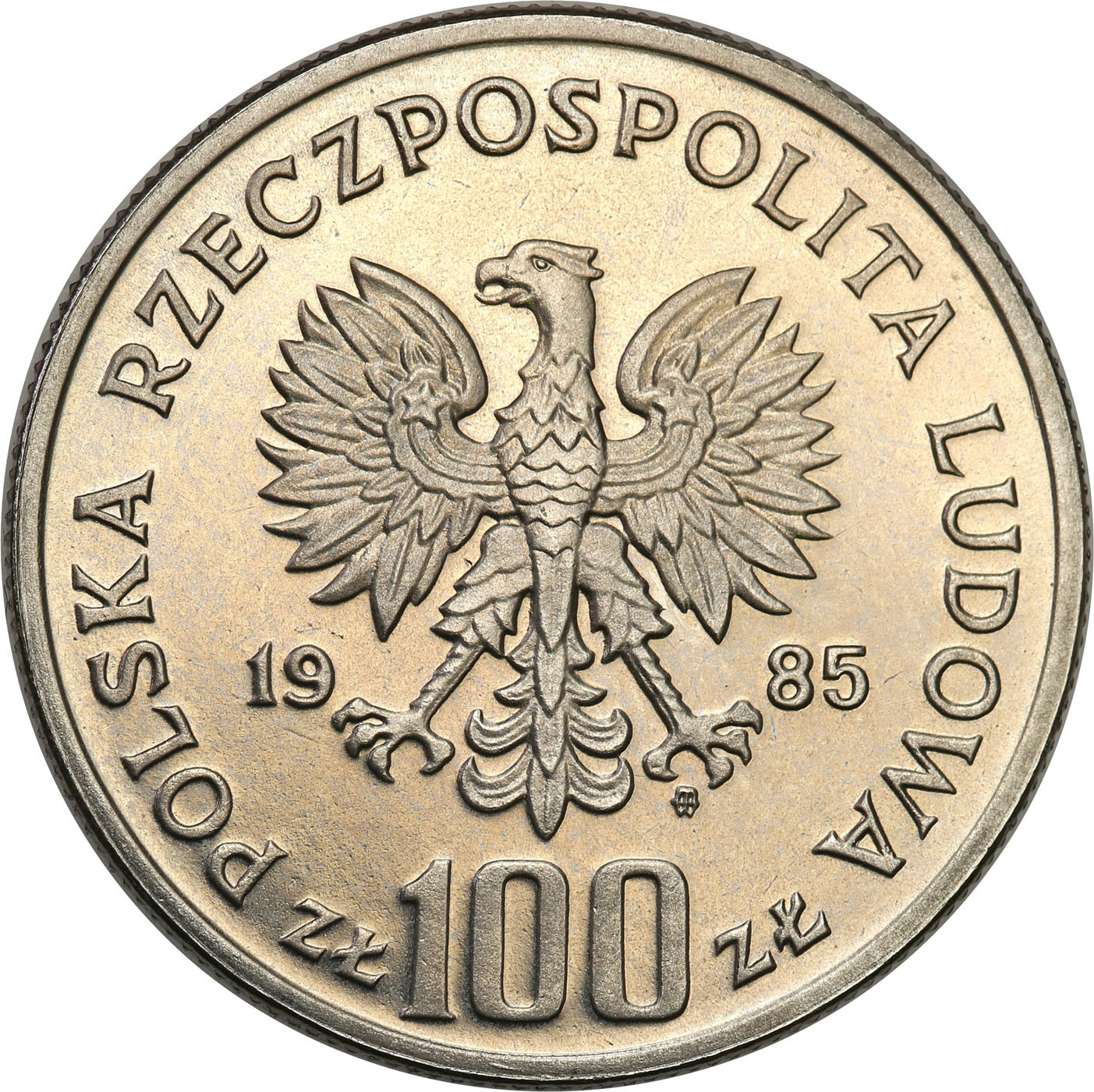 PRL. PRÓBA Nikiel 100 złotych 1985 – Przemysław II